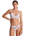 Ralph Lauren Womens Printed Twist Front Underwire Bikini Top Twist Side Hipster Bikini Bottoms