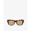 Ralph Lauren Womens Brown Bv1357s Rectangle-frame Acetate Sunglasses In Multi