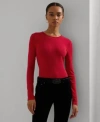 Ralph Lauren Womens Slim Fit Crewneck Tee P Xs Xxl In Red
