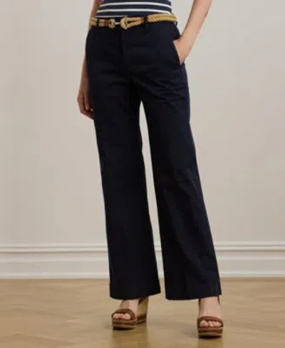 Ralph Lauren Womens Stretch Cotton Chino Flare Pants In Black