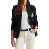 Ralph Lauren Womens Textured Jacquard Two-button Blazer In Black