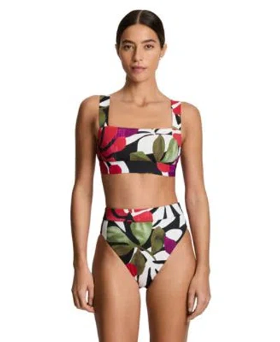 Ralph Lauren Womens Wide Strap Swim Bra Classic Band Hipster Bottoms In Multi