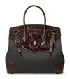 Ralph Lauren Wool-alligator Soft Ricky 33 Top-handle Bag In Gray