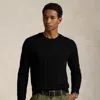 Ralph Lauren Wool-alpaca Fisherman's Sweater In Black