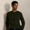 Ralph Lauren Wool-alpaca Fisherman's Sweater In Green