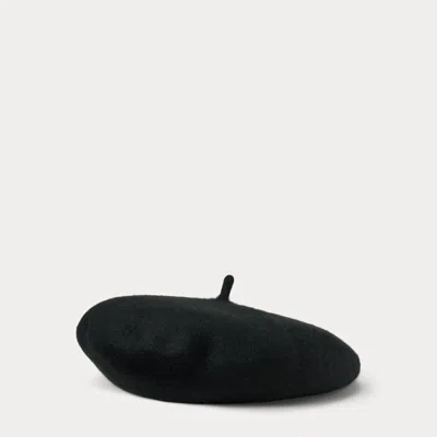 Ralph Lauren Wool Beret In Black