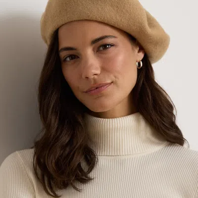 Ralph Lauren Wool Beret In Classic Camel