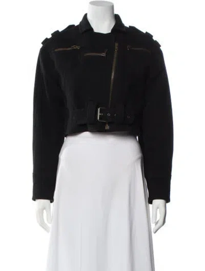 Pre-owned Ralph Lauren Wool Biker Jacket In Black