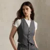 Ralph Lauren Wool-blend Buttoned Vest In Gray