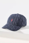 Ralph Lauren Wool Blend Cable Knit Baseball Cap In Blue