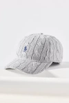 Ralph Lauren Wool Blend Cable Knit Baseball Cap In Gray