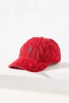 Ralph Lauren Wool Blend Cable Knit Baseball Cap In Red