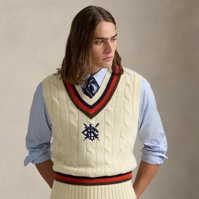 Ralph Lauren Wool-blend Cricket Sweater Vest In Brown