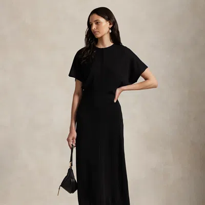 Ralph Lauren Wool-blend Dolman Dress In Black