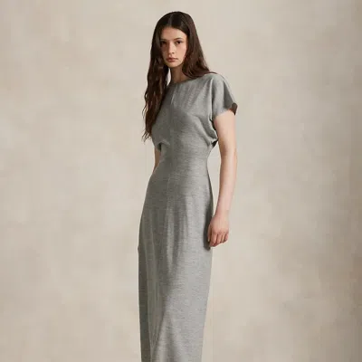 Ralph Lauren Wool-blend Dolman Dress In Gray