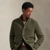Ralph Lauren Wool-blend Mockneck Cardigan In Green
