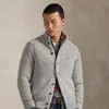 Ralph Lauren Wool-blend Mockneck Cardigan In Gray