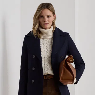 Ralph Lauren Wool-blend Peacoat In Blue