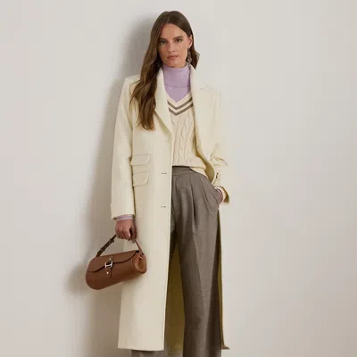 Ralph Lauren Wool-blend Reefer Coat In White
