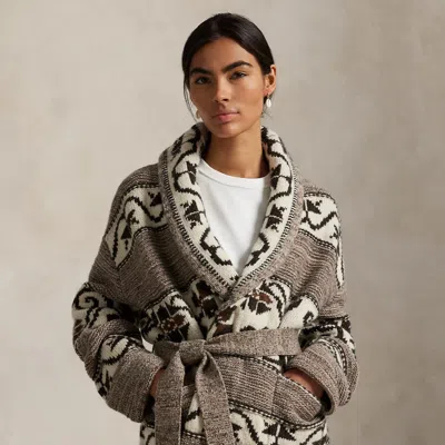 Ralph Lauren Wool-blend Shawl-collar Cardigan In Multi