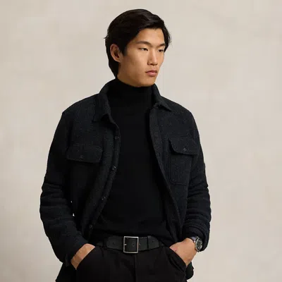 Polo Ralph Lauren Wool-blend Shirt Jacket In Black