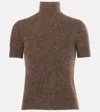 Polo Ralph Lauren Wool-blend Turtleneck Top In Brown