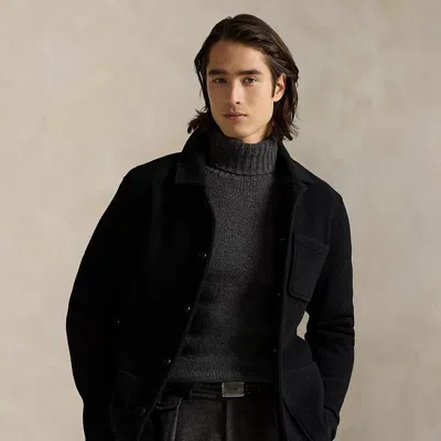 Ralph Lauren Wool-blend Utility Shirt Jacket In Black