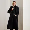 Ralph Lauren Wool-blend Wrap Coat In Black