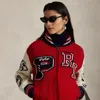 Ralph Lauren Wool-blend Zip Letter Cardigan In Multi