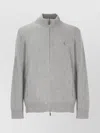 Ralph Lauren Wool Cardigan High Collar In Gray