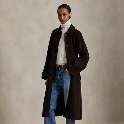 Ralph Lauren Wool-cashmere-blend Balmacaan Coat In Brown