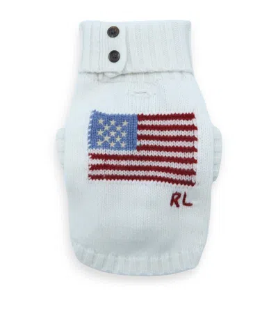 Ralph Lauren Wool-cashmere Flag Dog Sweater In White