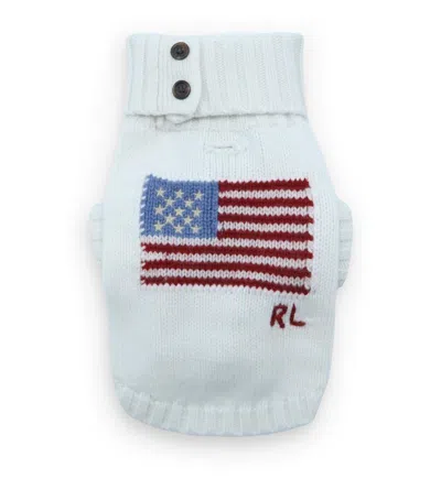 Ralph Lauren Wool-cashmere Flag Dog Sweater In White