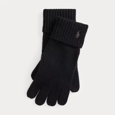 Ralph Lauren Wool-cashmere Touch-screen Gloves In Black