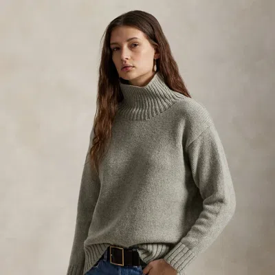 Ralph Lauren Wool-cashmere Turtleneck Sweater In Gray