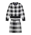 Ralph Lauren Wool Check Print Cardigan And Skirt Set In Black