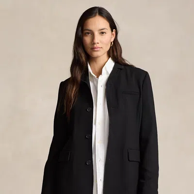 Polo Ralph Lauren Wool Crepe Jacket In Black