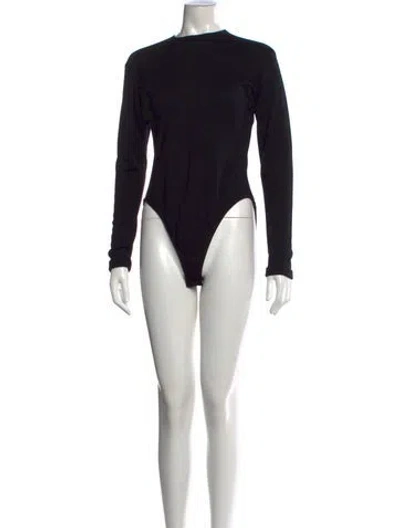 Pre-owned Ralph Lauren Wool Crew Neck Bodysuit In Black