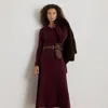 Ralph Lauren Wool Crewneck Sweater Dress In Burgundy