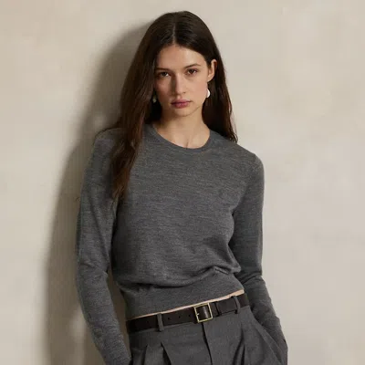 Ralph Lauren Wool Crewneck Sweater In Gray