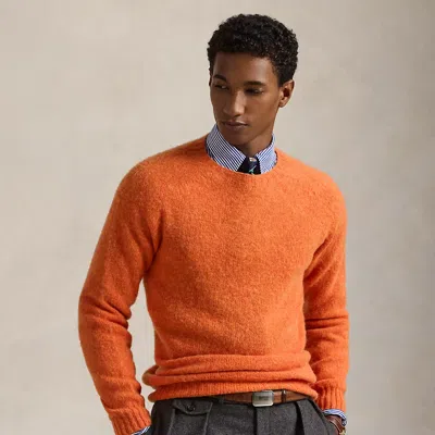 Polo Ralph Lauren Wool Crewneck Sweater In Jaffa Orange Heather