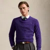 Polo Ralph Lauren Wool Crewneck Sweater In Purple Heather