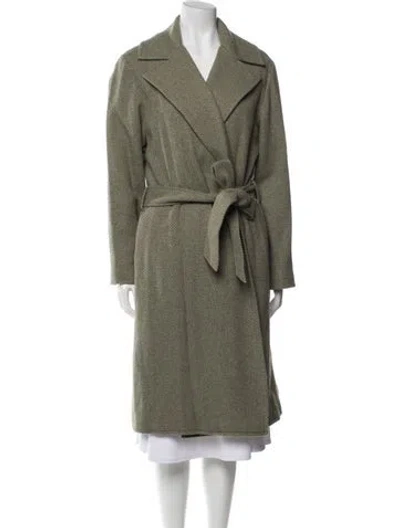 Pre-owned Ralph Lauren Wool Faux Fur Coat In Green