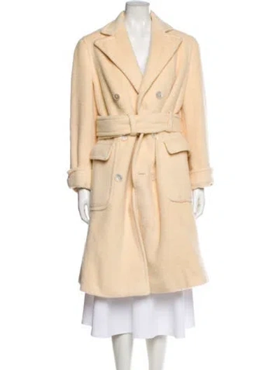 Pre-owned Ralph Lauren Wool Faux Fur Coat In Neutral