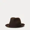 Polo Ralph Lauren Wool Felt Fedora In Dark Brown