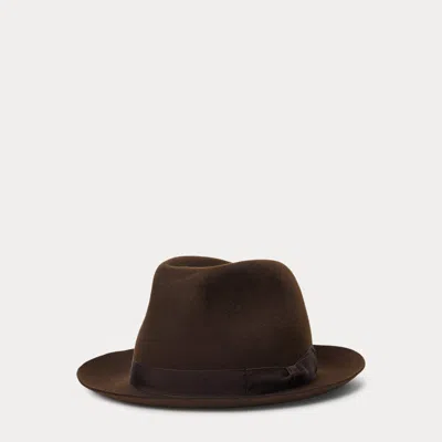 Polo Ralph Lauren Wool Felt Fedora In Dark Brown