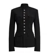 Ralph Lauren Wool Grain De Poudre Eliza Jacket In Black