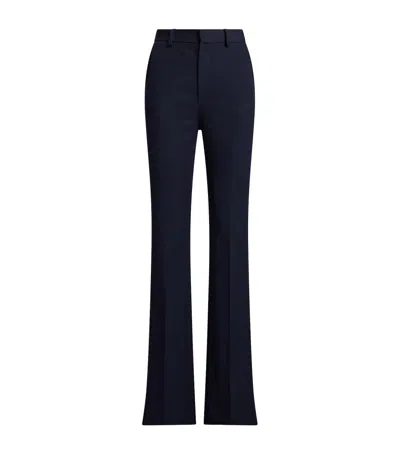 Ralph Lauren Wool Grain De Poudre Wrigley Trousers In Black