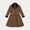 Polo Ralph Lauren Kids' Wool Herringbone Princess Coat In Brown