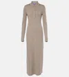 Polo Ralph Lauren Mélange Wool Jersey Polo Day Dress In Grey